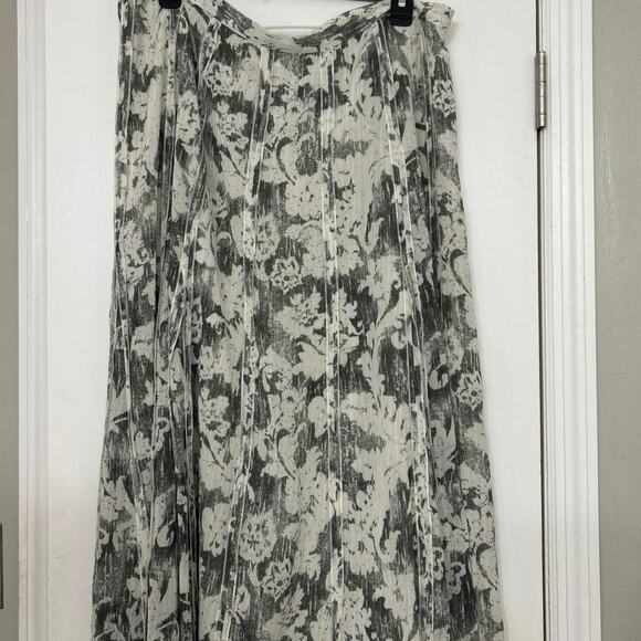 Coldwater Creek Silk Cotton Floral  Midi Skirt XL Y2K Boho Dark Romantic Fairy - Picture 3 of 14